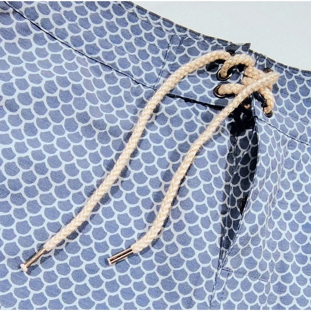 Faherty Brand Board Shorts Mens Size 30 Blue Batik Beach Fish Scale Print